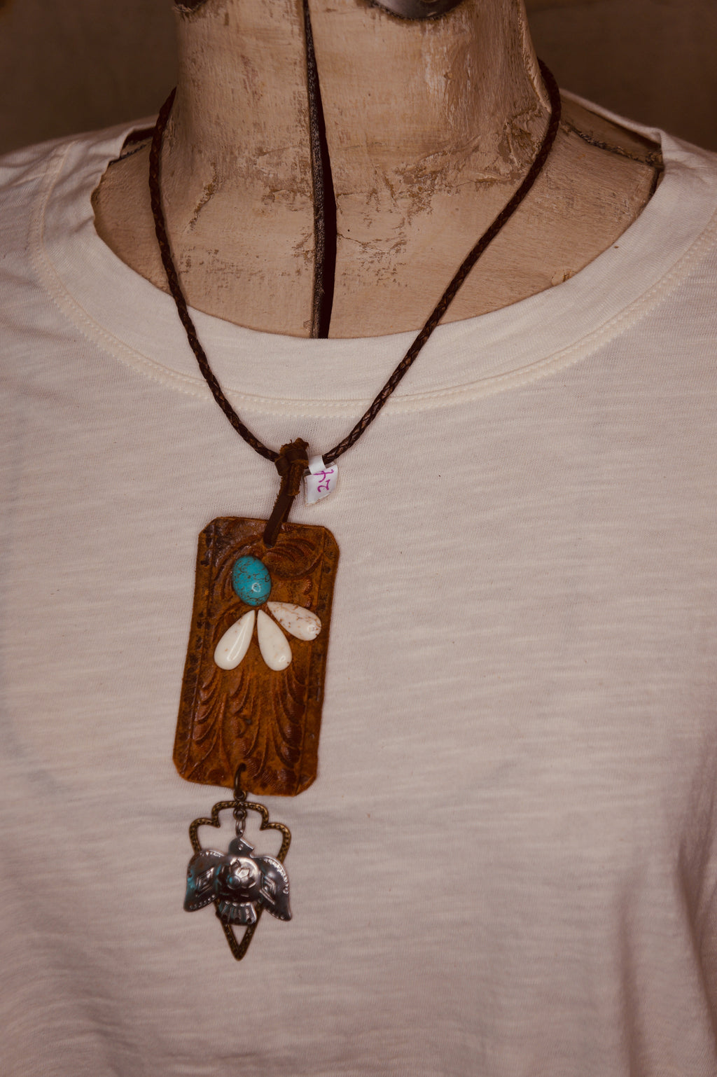 Leather Necklace with Pendant