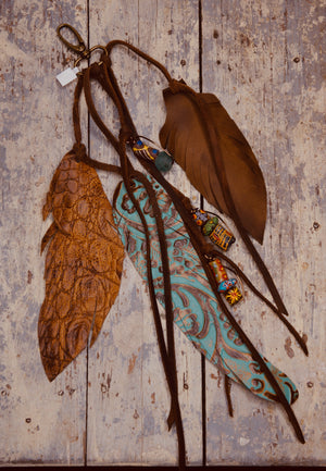Leather Purse Feathers