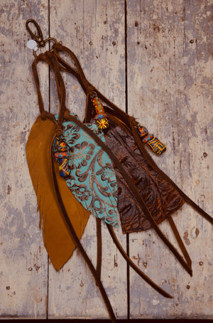 Leather Purse Feathers