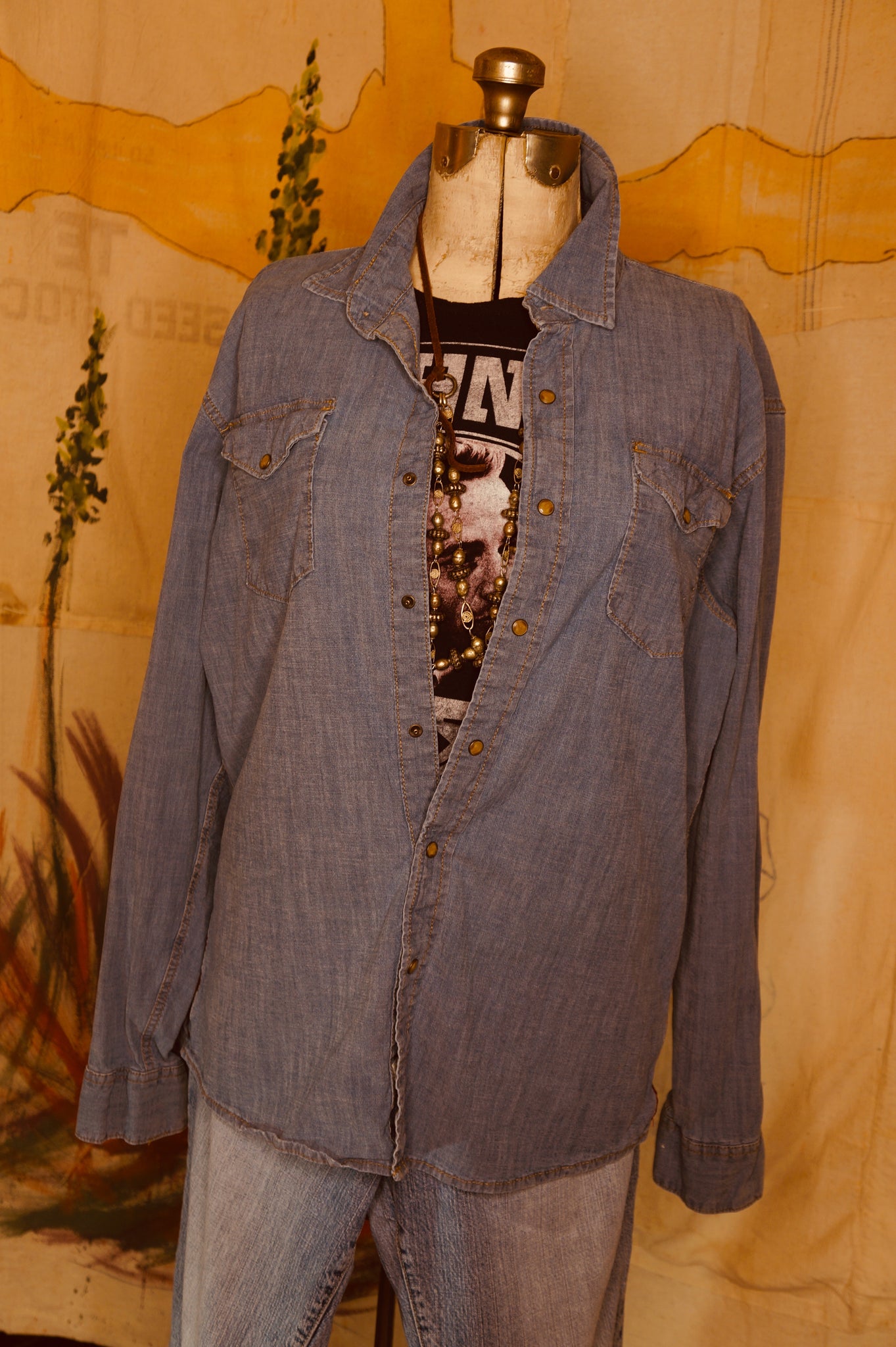 WS1001 Decorated Western Snap Shirt Lg