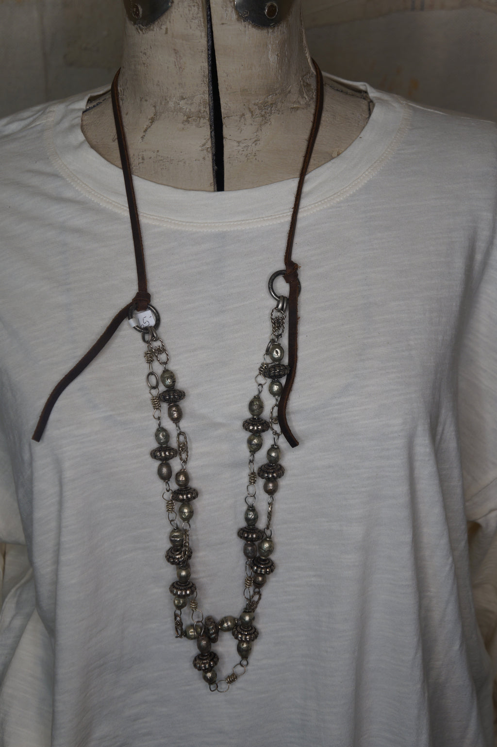 Silver colored Mexican Bead Necklace